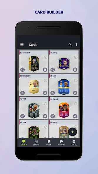 Скачать Fut Card Builder 24 [Взлом/МОД Много денег] на Андроид