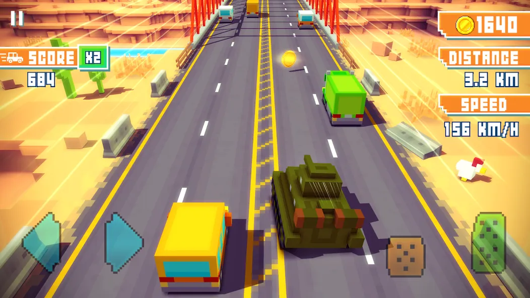 Скачать Blocky Highway: Traffic Racing [Взлом/МОД Много денег] на Андроид