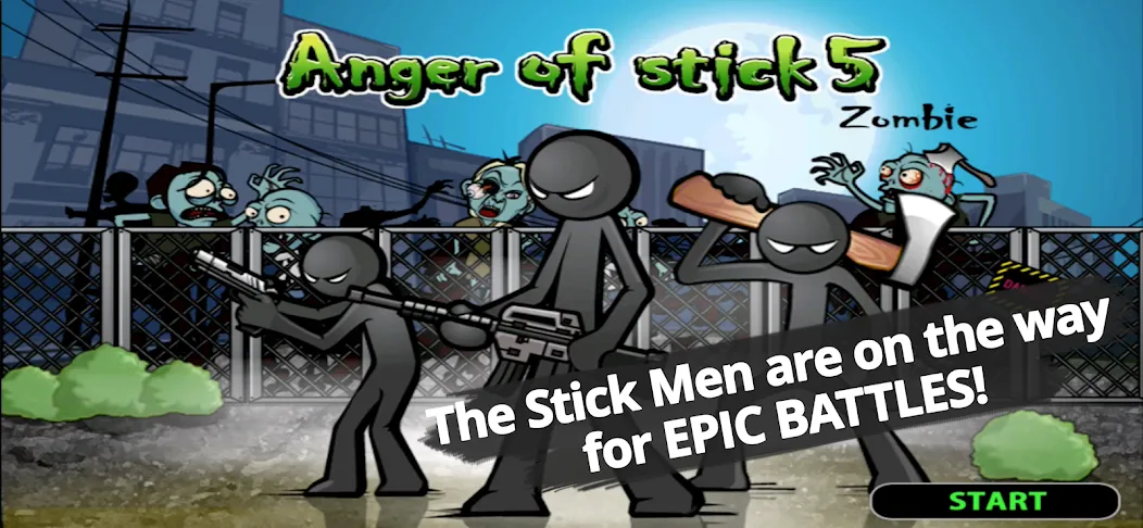 Скачать Anger of stick 5 : zombie [Взлом/МОД Unlocked] на Андроид