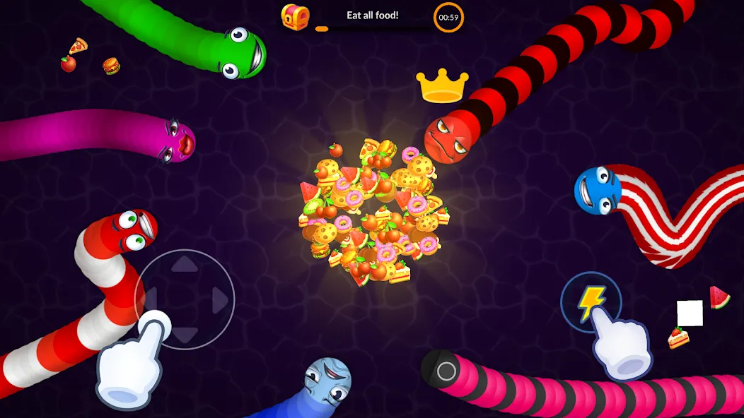 Скачать Snake Worms .io: Fun Game Zone [Взлом/МОД Меню] на Андроид