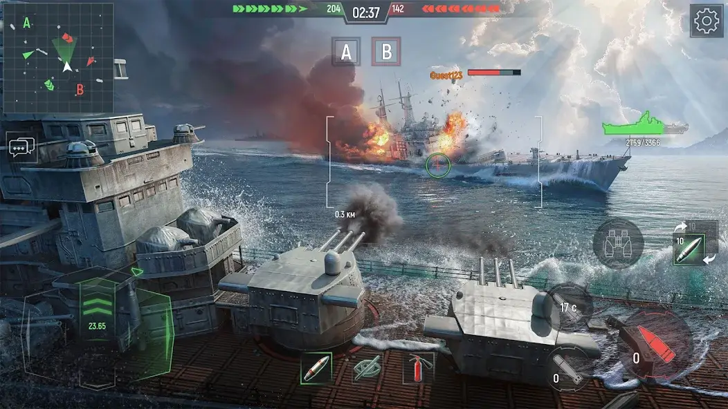 Скачать Force of Warships: Корабли PvP [Взлом/МОД Меню] на Андроид